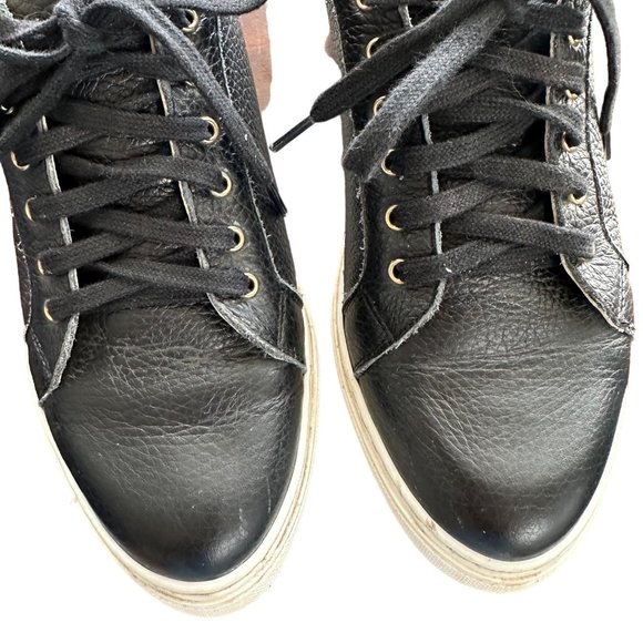 Sarah Flint The Perfect Sneaker Black Leather Lace-up Pointed Toe Size 39 US 8.5 - Picture 4 of 11